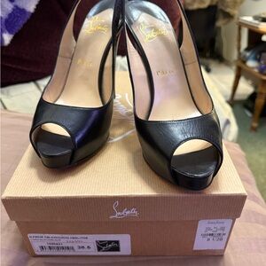 Christian Louboutin Black Leather Heels